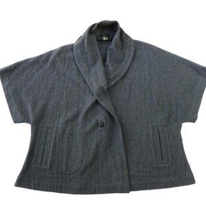 ANGoRa WooL Eileen Fisher Lagenlook Kimono Sleeve Cape Jacket Charcoal M